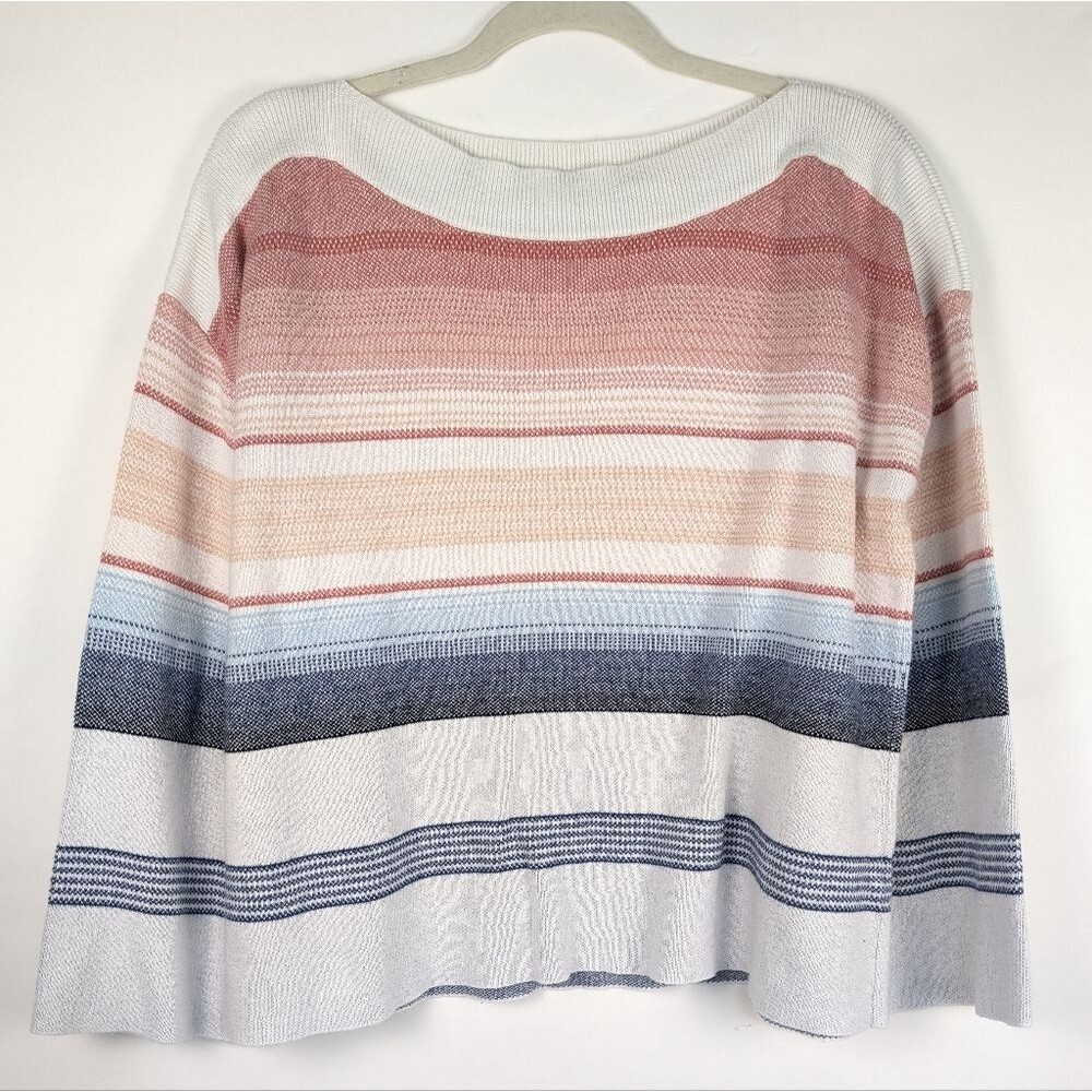 JohnPaulRichard Women's L Striped Cotton Sweater Multicolor Lightweight